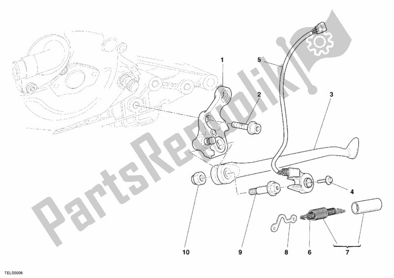 Toutes les pièces pour le Béquille Latérale du Ducati Monster S4 RS USA 1000 2006